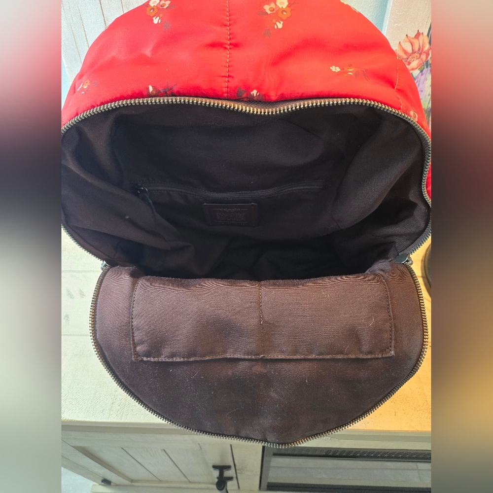 Coach Red Floral Backpack - Picture 13 of 16